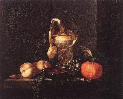 KALF, Willem, Still-Life with Silver Bowl, Glasses, and Fruit